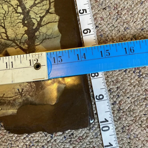 VTG 1977 Original Slate Art Print Landscape Country Farm Scene WallHanging Decor - Picture 3 of 9